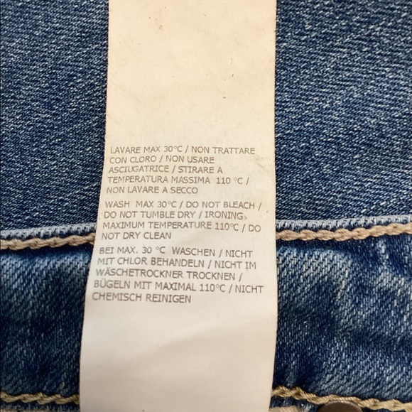 PLEASE small slim fit mid rise embroidered & distressed jeans raw hems Italy NWT - Picture 9 of 15